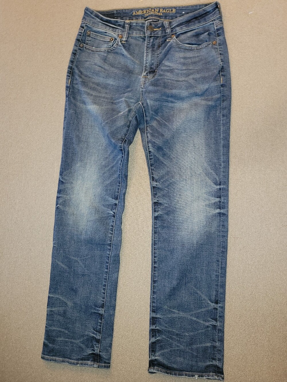 American Eagle Outfitters Size 31 X 32 Men's Blue Denim Straight-Leg Jeans